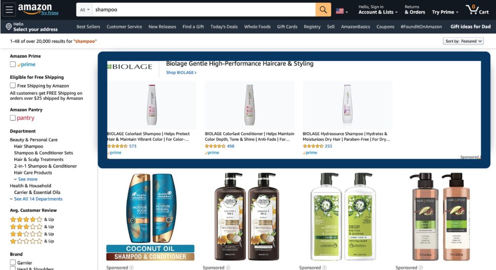 Amazon USA Sponsored Brand Ads