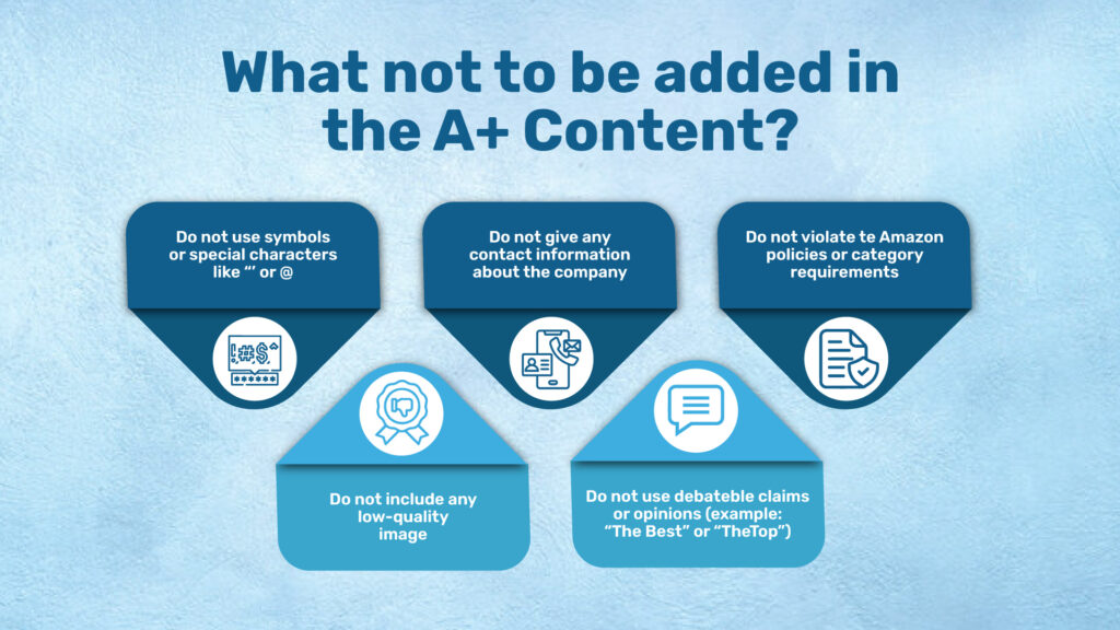 Don’ts of A+ Content 
