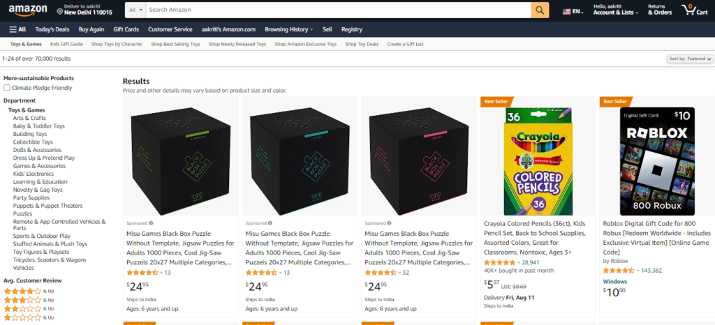 Sponsored Products Ads, Source: Amazon