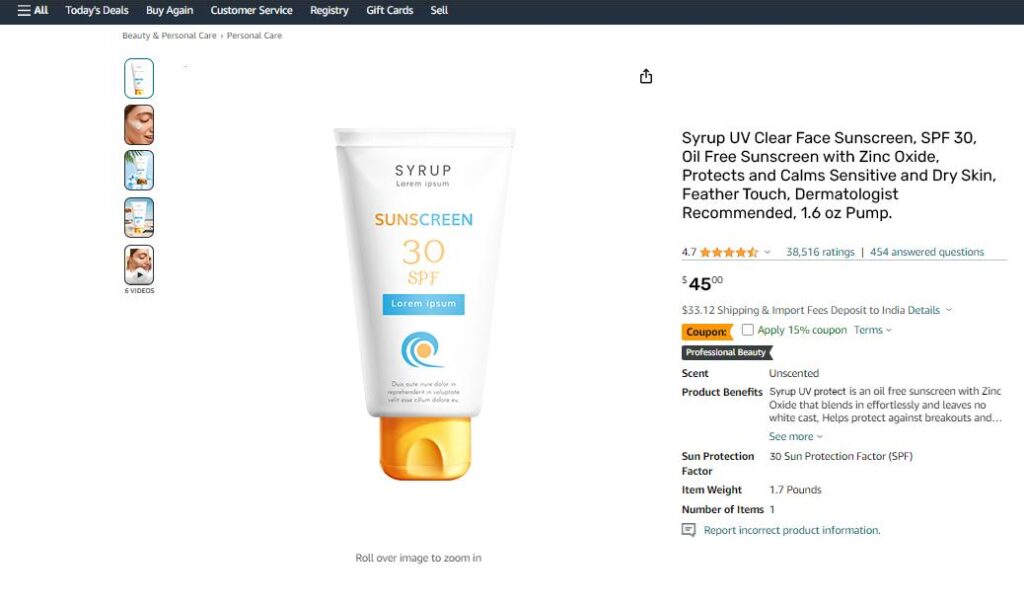 Amazon Sunscreen
