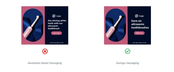 Amazon ad messages